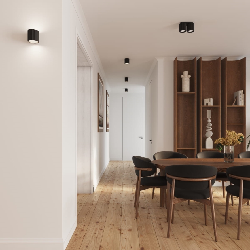 Spotlampa AURA 1xGU10/10W/230V Ø 10 cm svart
