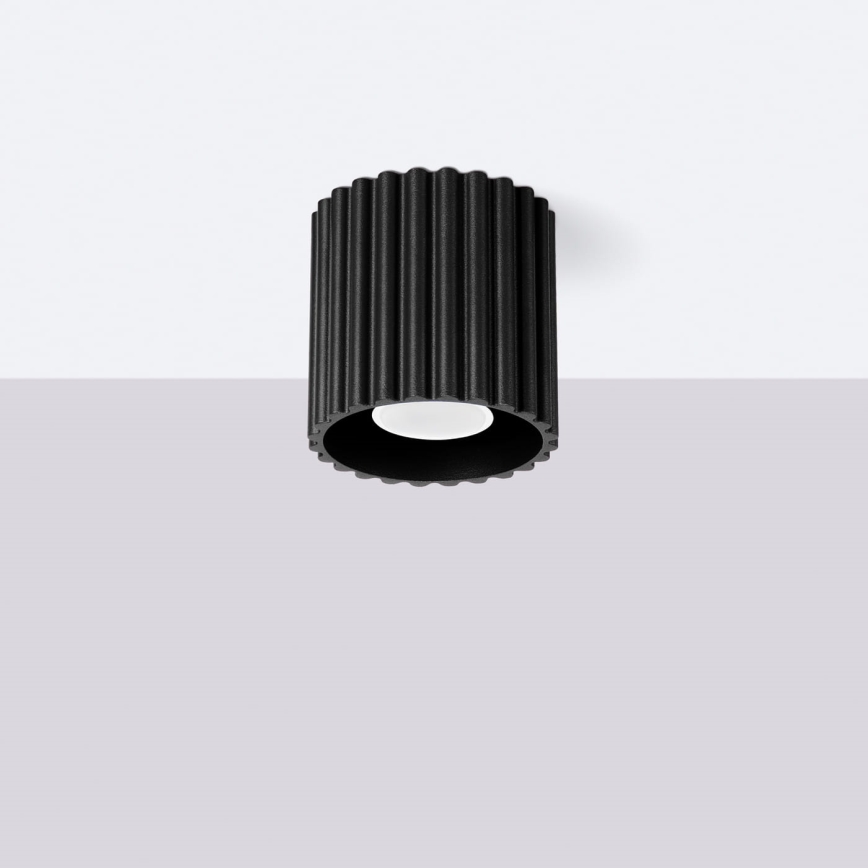 Spotlampa AURA 1xGU10/10W/230V Ø 10 cm svart