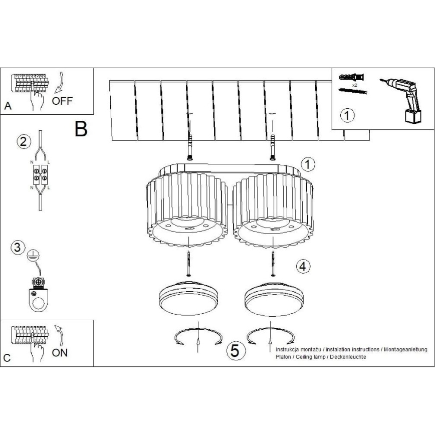 Spotlampa AURA 2xGX53/10W/230V svart