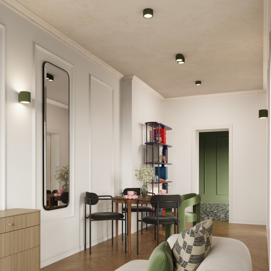 Spotlampa AURA 2xGX53/10W/230V grön