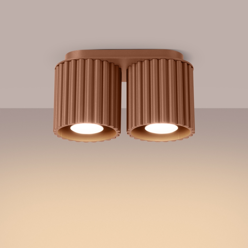 Spottlampa AURA 2xGU10/10W/230V brun