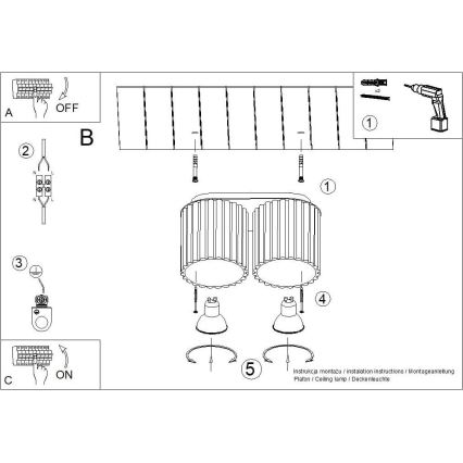 Spottlampa AURA 2xGU10/10W/230V brun