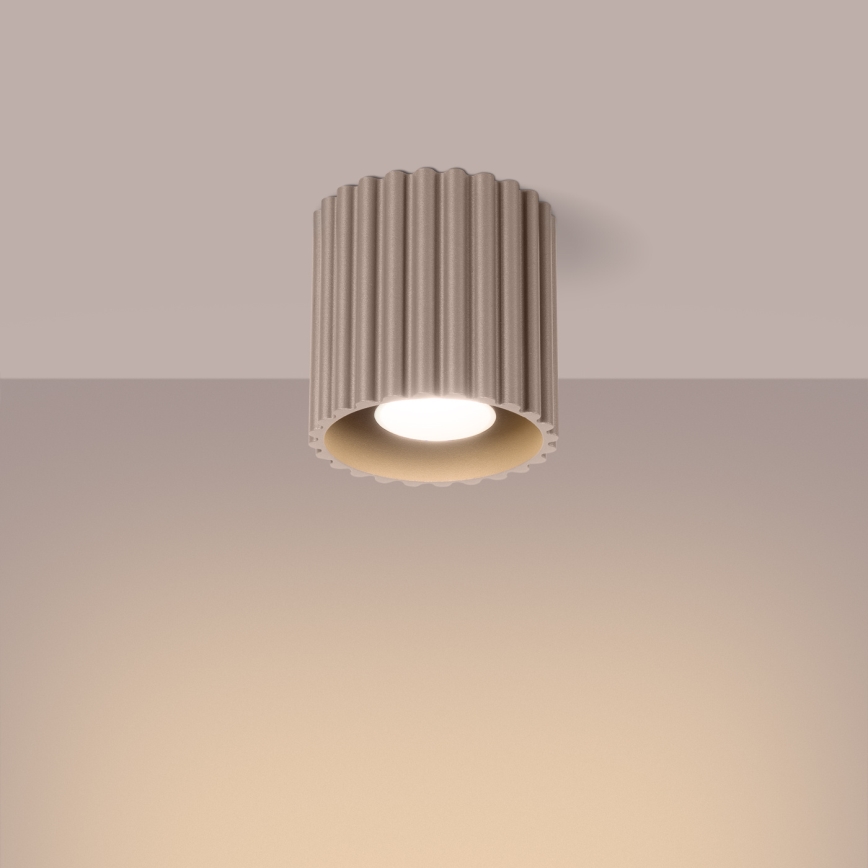 Takspot AURA 1xGU10/10W/230V Ø 10 cm taupe