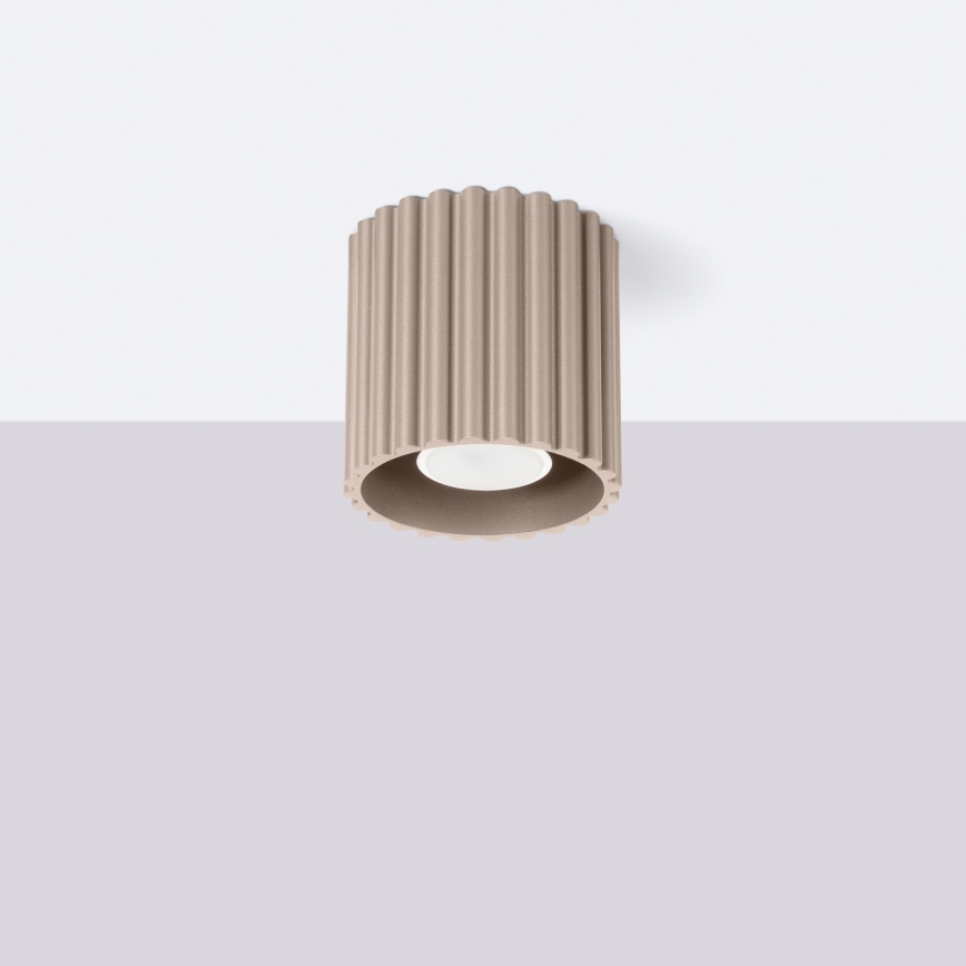 Takspot AURA 1xGU10/10W/230V Ø 10 cm taupe