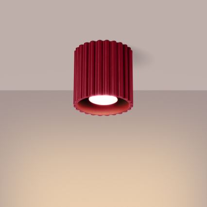 Spotlampa AURA 1xGU10/10W/230V Ø 10 cm röd