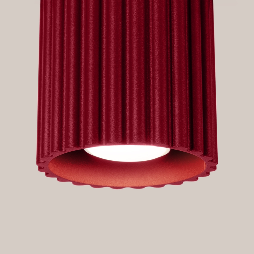 Spotlampa AURA 1xGU10/10W/230V Ø 10 cm röd
