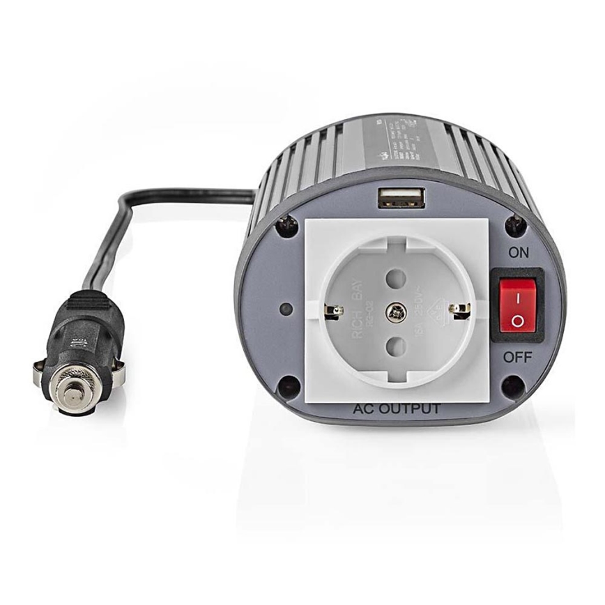 Spänningsomvandlare 150W/24/230V + USB