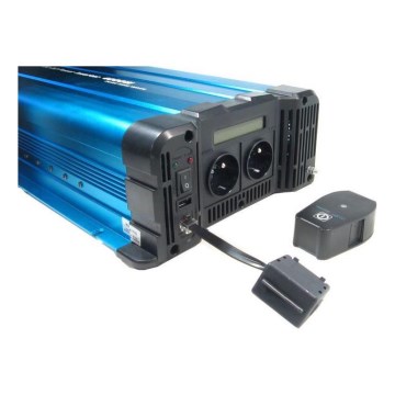 Spänningsomvandlare 3000W/12/230V + fjärrkontroll