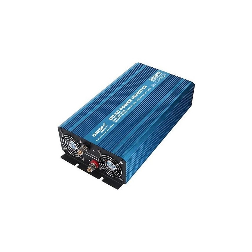 Spänningsomvandlare 3000W/24V/230V + trådbunden fjärrkontroll