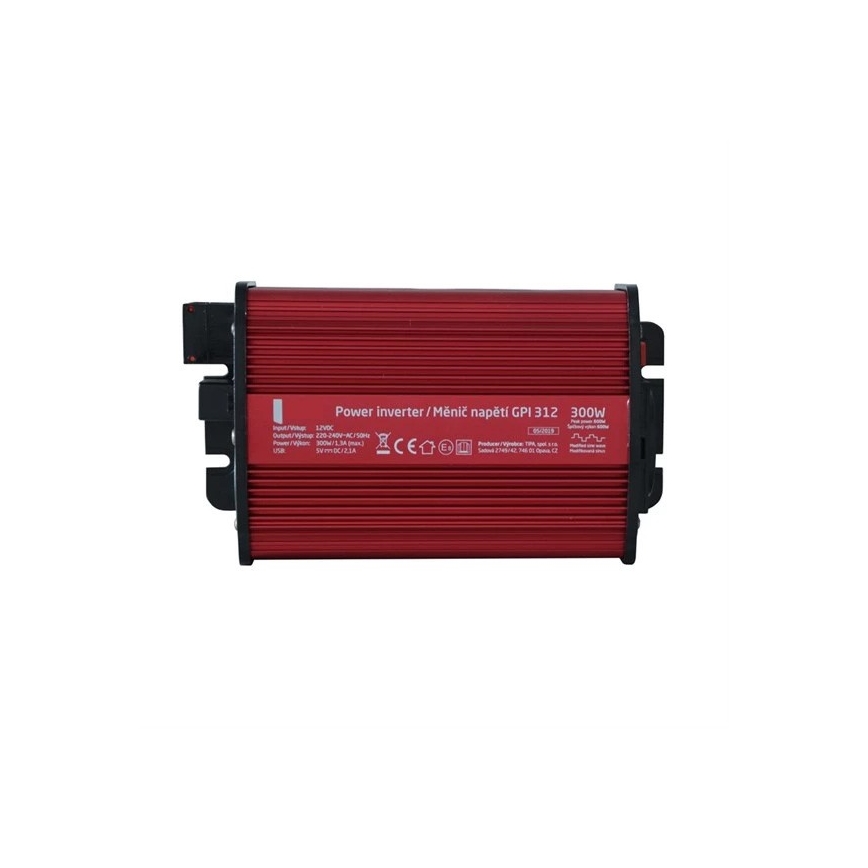 Spänningsomvandlare 300W/12/230V + USB