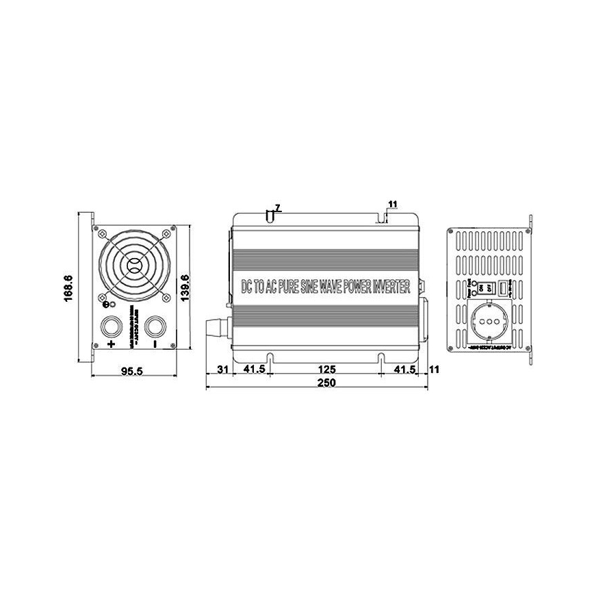 Spänningsomvandlare 600W/24V/230V