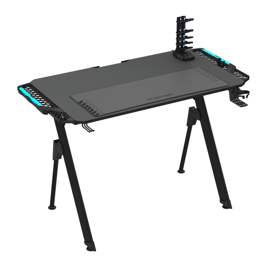 Spelbord FALCON med LED RGB bakgrundsbelyst 116x60 cm svart