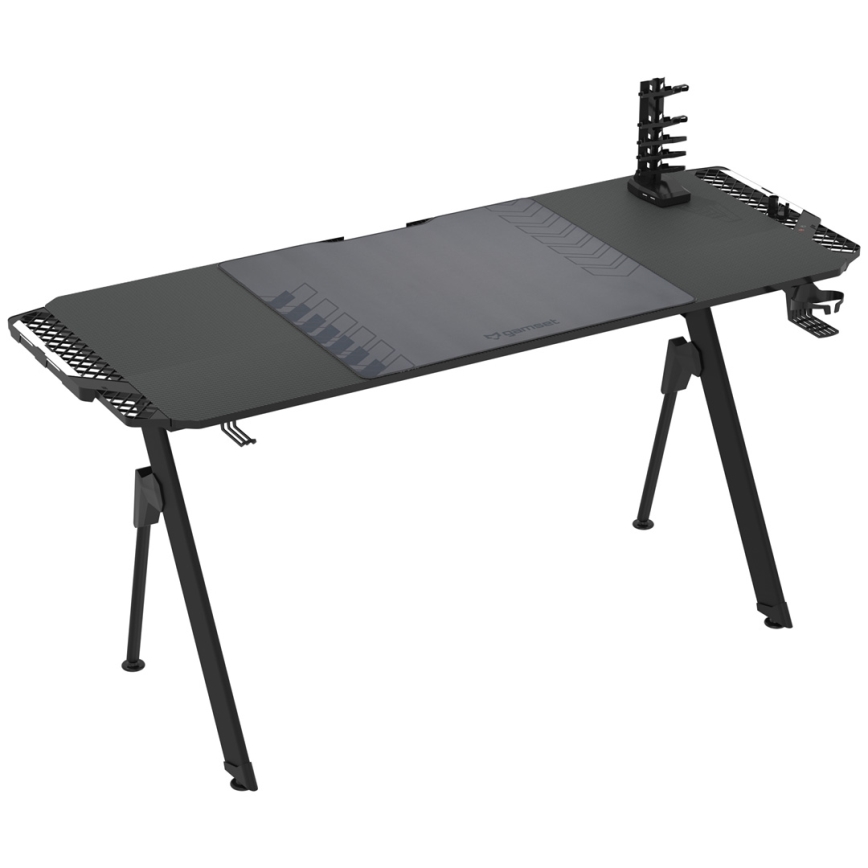 Spelbord FALCON med LED RGB bakgrundsbelyst 156x60 cm svart