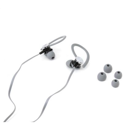 Sport hörlurar med en mikrofon och armband grå