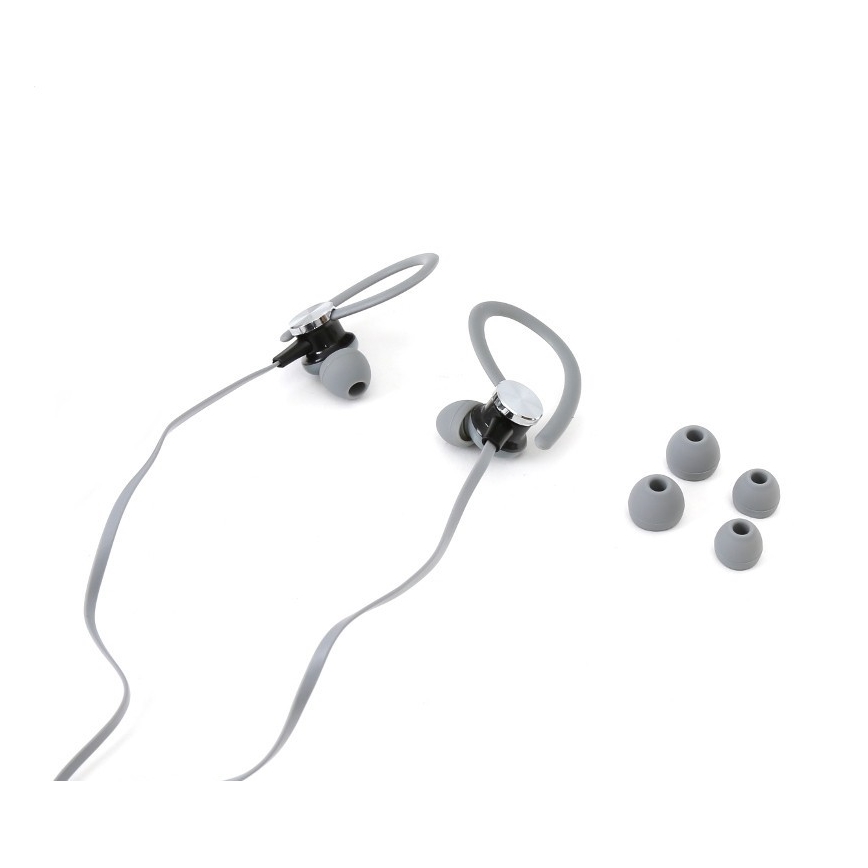 Sport hörlurar med en mikrofon och armband grå