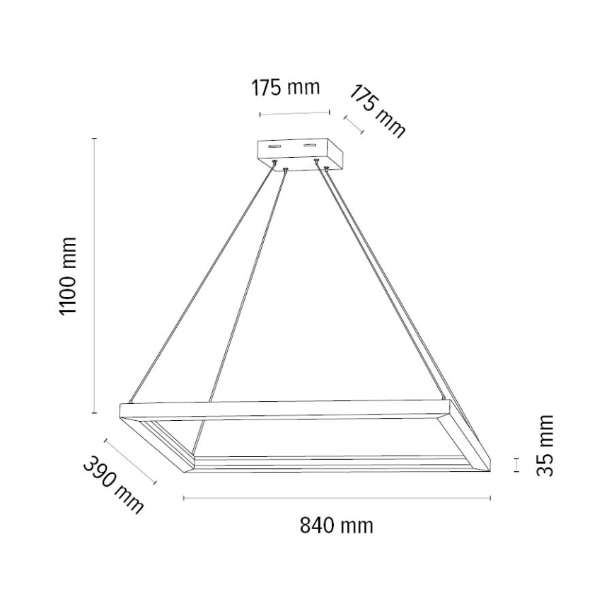 LED ljusreglerad ljuskrona på textilsladd LEGNO 2xLED/33W/230V ek – FSC certifierade