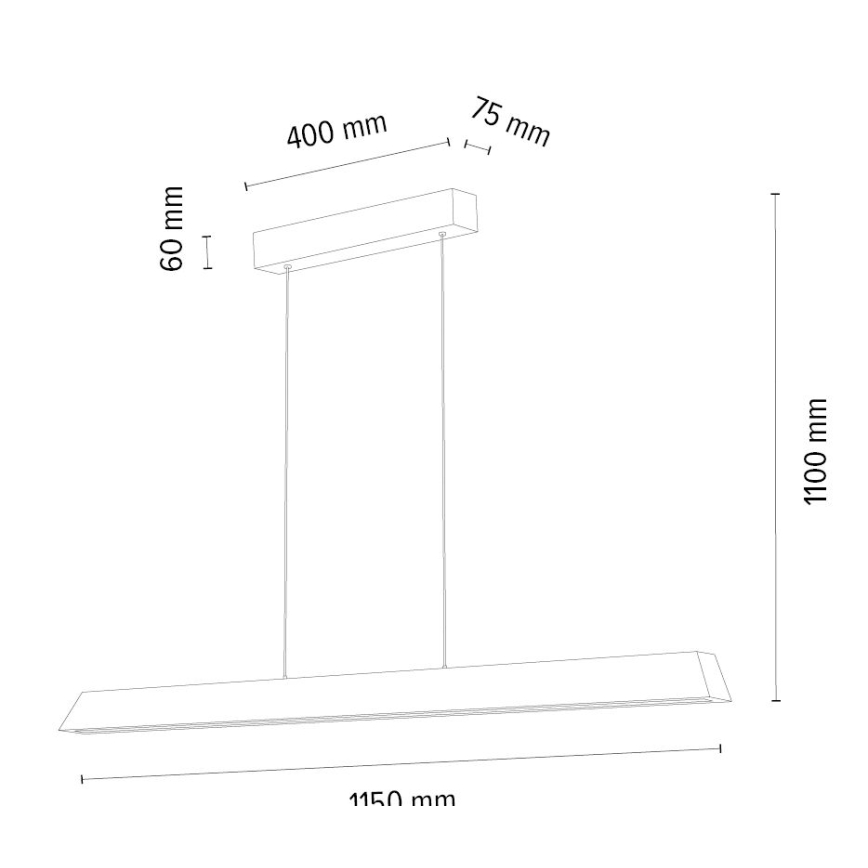 LED ljusreglerad ljuskrona på textilsladd DEROTT 3xLED/14W/230V ek – FSC certifierade