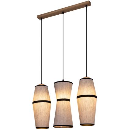 Ljuskrona med textilsladd AMIGO 3xE27/25W/230V ek – FSC certifierade