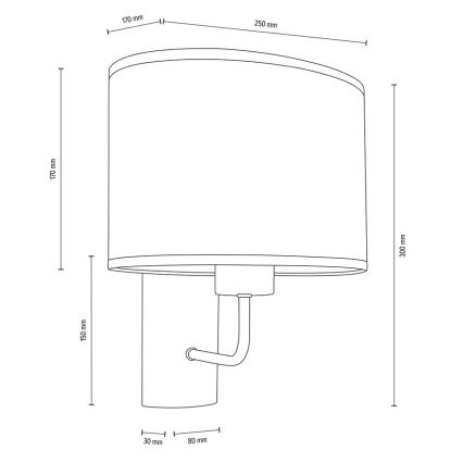 Vägglampa MERCEDES 1xE27/25W/230V grädde/ek – FSC certifierade