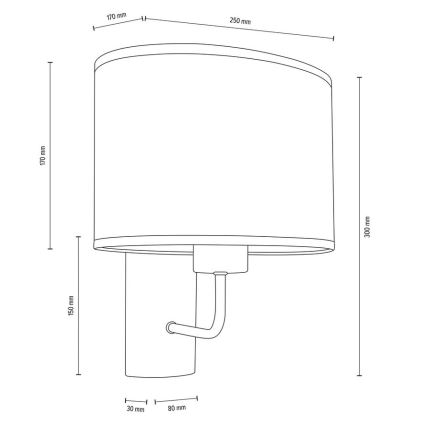 Vägglampa MERCEDES 1xE27/25W/230V brun/ek – FSC certifierade