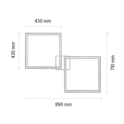 LED Dimbar taklampa RAMME 2xLED/24W/230V ek – FSC certifierade