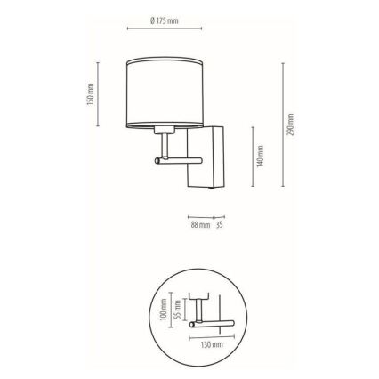 Vägglampa BOHO 1xE27/25W/230V ek – FSC certifierade