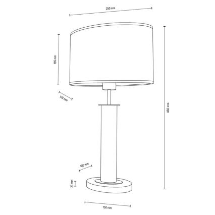 Bordslampa MERCEDES 1xE27/40W/230V 46 cm grädde/ek – FSC certifierade
