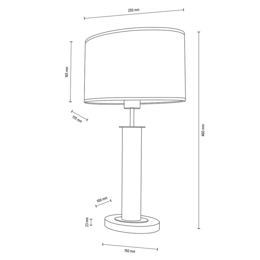 Bordslampa MERCEDES 1xE27/40W/230V 46 cm grädde/ek – FSC certifierade