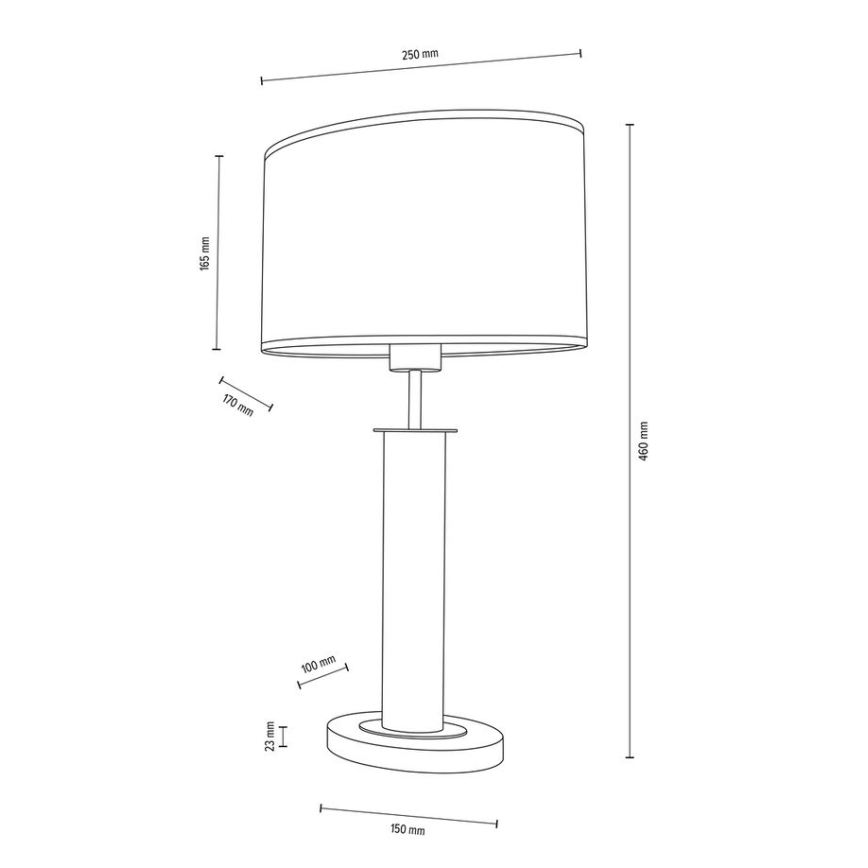 Bordslampa MERCEDES 1xE27/40W/230V 46 cm vit/ek – FSC certifierade