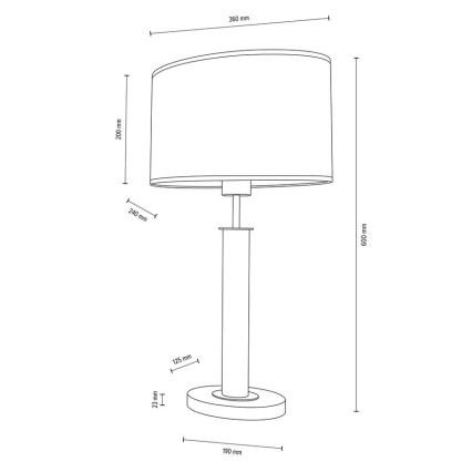 Bordslampa MERCEDES 1xE27/40W/230V 60 cm grädde/ek – FSC certifierade