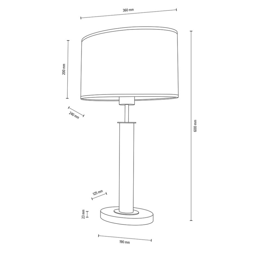 Bordslampa MERCEDES 1xE27/40W/230V 60 cm grädde/ek – FSC certifierade