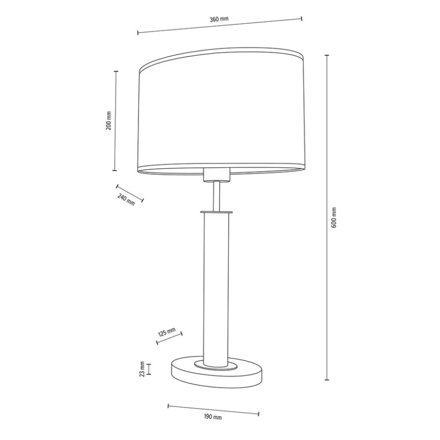 Bordslampa MERCEDES 1xE27/40W/230V 60 cm vit/ek – FSC certifierade