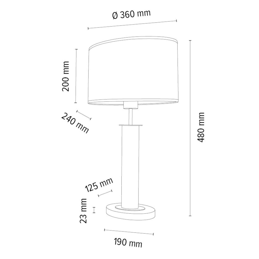 Bordslampa MERCEDES 1xE27/40W/230V 46 cm brun/ek – FSC certifierade
