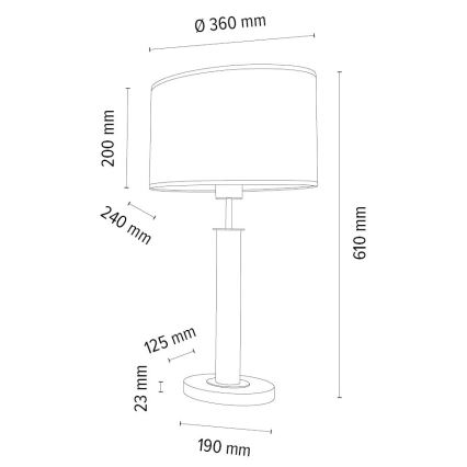 Bordslampa MERCEDES 1xE27/40W/230V 60 cm brun/ek – FSC certifierade