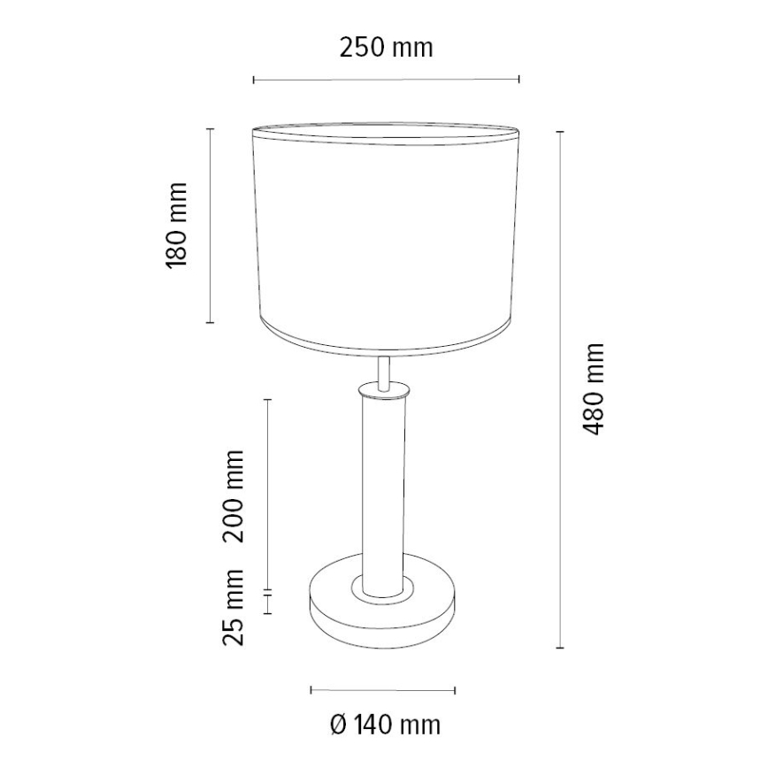 Bordslampa BENITA 1xE27/60W/230V 48 cm grädde/ek – FSC certifierade