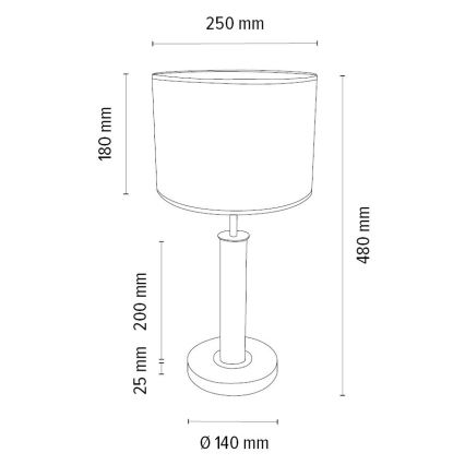Bordslampa BENITA 1xE27/60W/230V 48 cm brun/ek – FSC certifierade