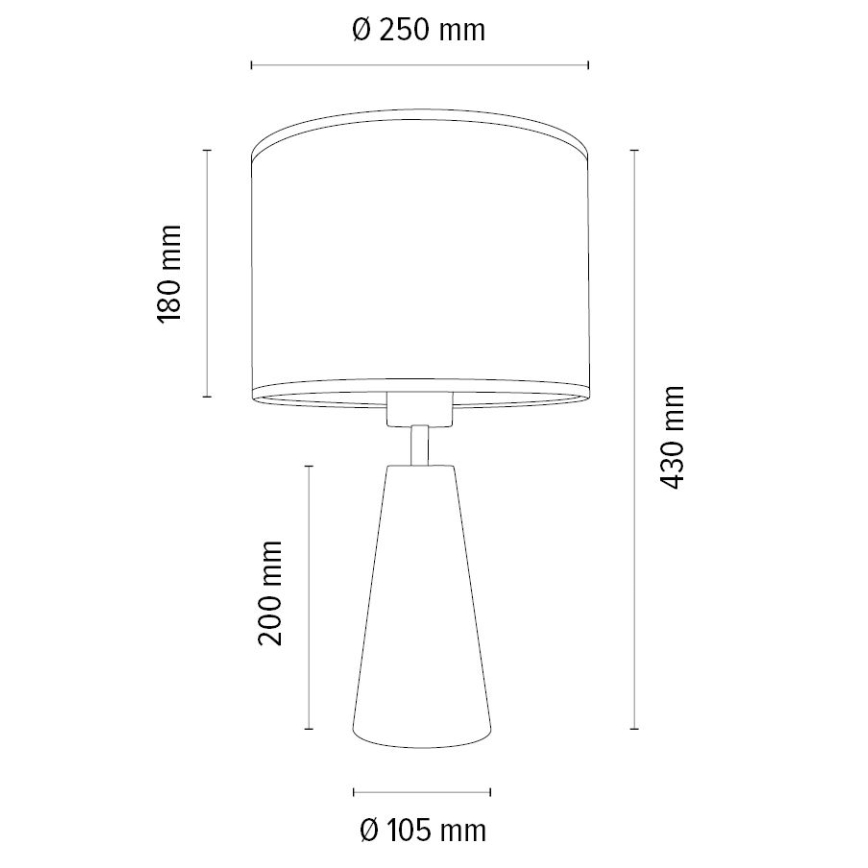 Bordslampa MERCEDES 1xE27/40W/230V diameter 43 cm grädde/ek – FSC certifierade