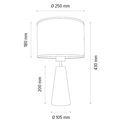 Bordslampa MERCEDES 1xE27/40W/230V diameter 43 cm brun/ek – FSC certifierade