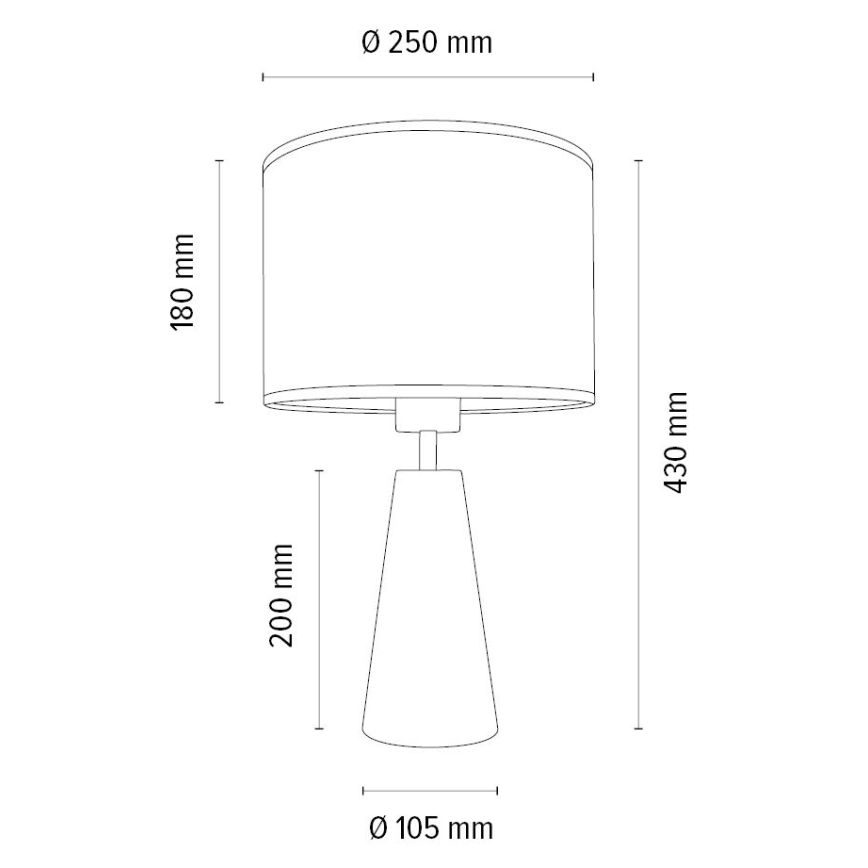 Bordslampa MERCEDES 1xE27/40W/230V diameter 43 cm brun/ek – FSC certifierade