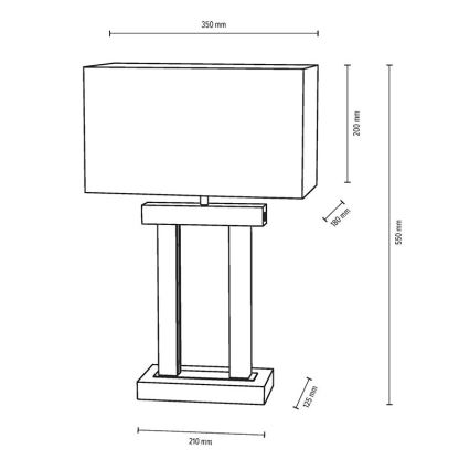LED Dimbar bordslampa HAKON 1xE27/40W+2xLED/7,5W/230V 55 cm ek – FSC certifierade