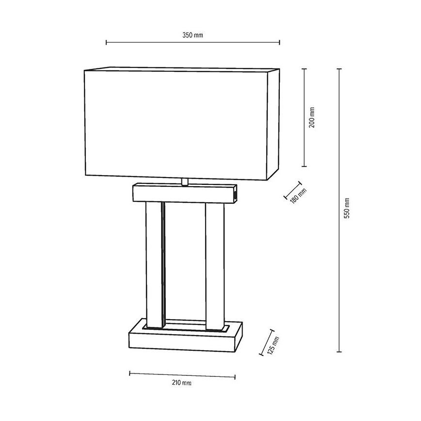 LED Dimbar bordslampa HAKON 1xE27/40W+2xLED/7,5W/230V 55 cm ek – FSC certifierade
