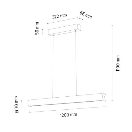 LED ljusreglerad ljuskrona på textilsladd CONOR LED/34,5W/230V ek