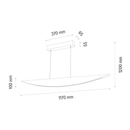 LED ljusreglerad ljuskrona på textilsladd DUBAI LED/14W/230V ek