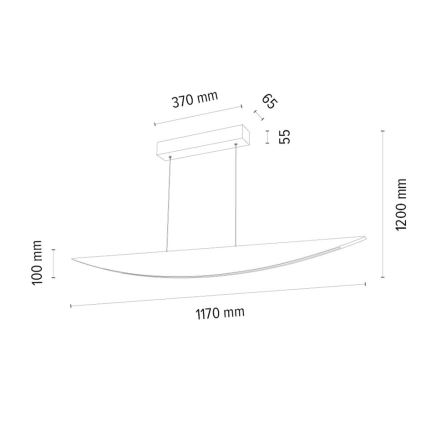 LED ljusreglerad ljuskrona på textilsladd DUBAI LED/14W/230V ek