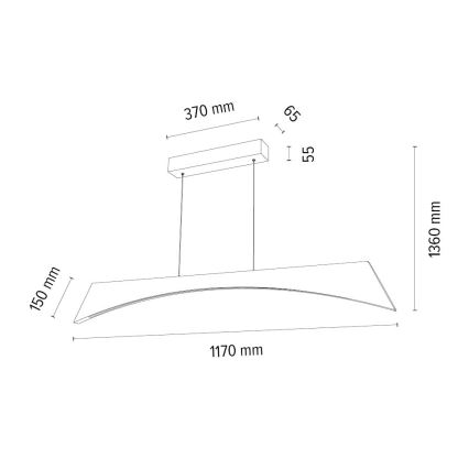 LED ljusreglerad ljuskrona på textilsladd ZIAD LED/14W/230V ek