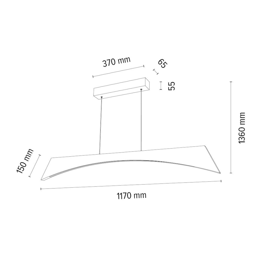 LED ljusreglerad ljuskrona på textilsladd ZIAD LED/14W/230V ek