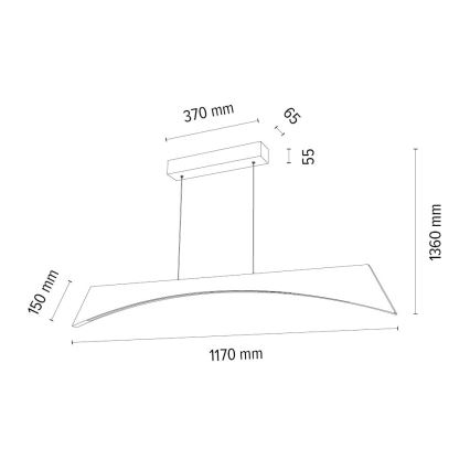 LED ljusreglerad ljuskrona på textilsladd ZIAD LED/14W/230V ek