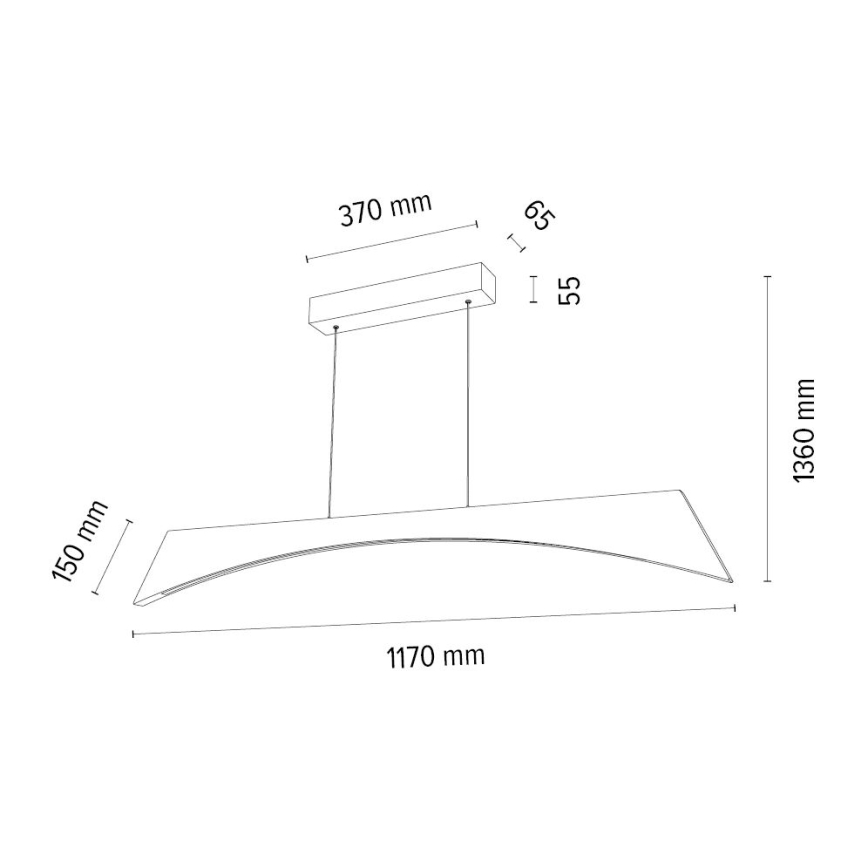 LED ljusreglerad ljuskrona på textilsladd ZIAD LED/14W/230V ek