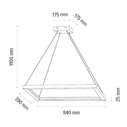 LED ljusreglerad ljuskrona på textilsladd LEGNO LED/31,5W/230V ek