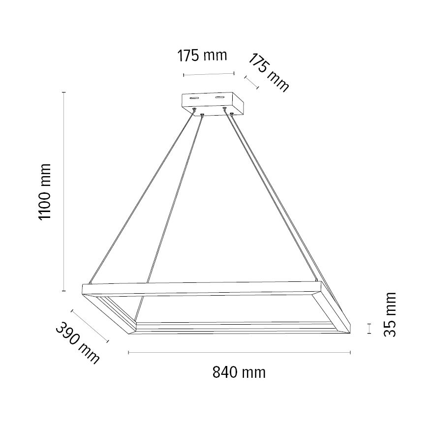 LED ljusreglerad ljuskrona på textilsladd LEGNO LED/31,5W/230V ek
